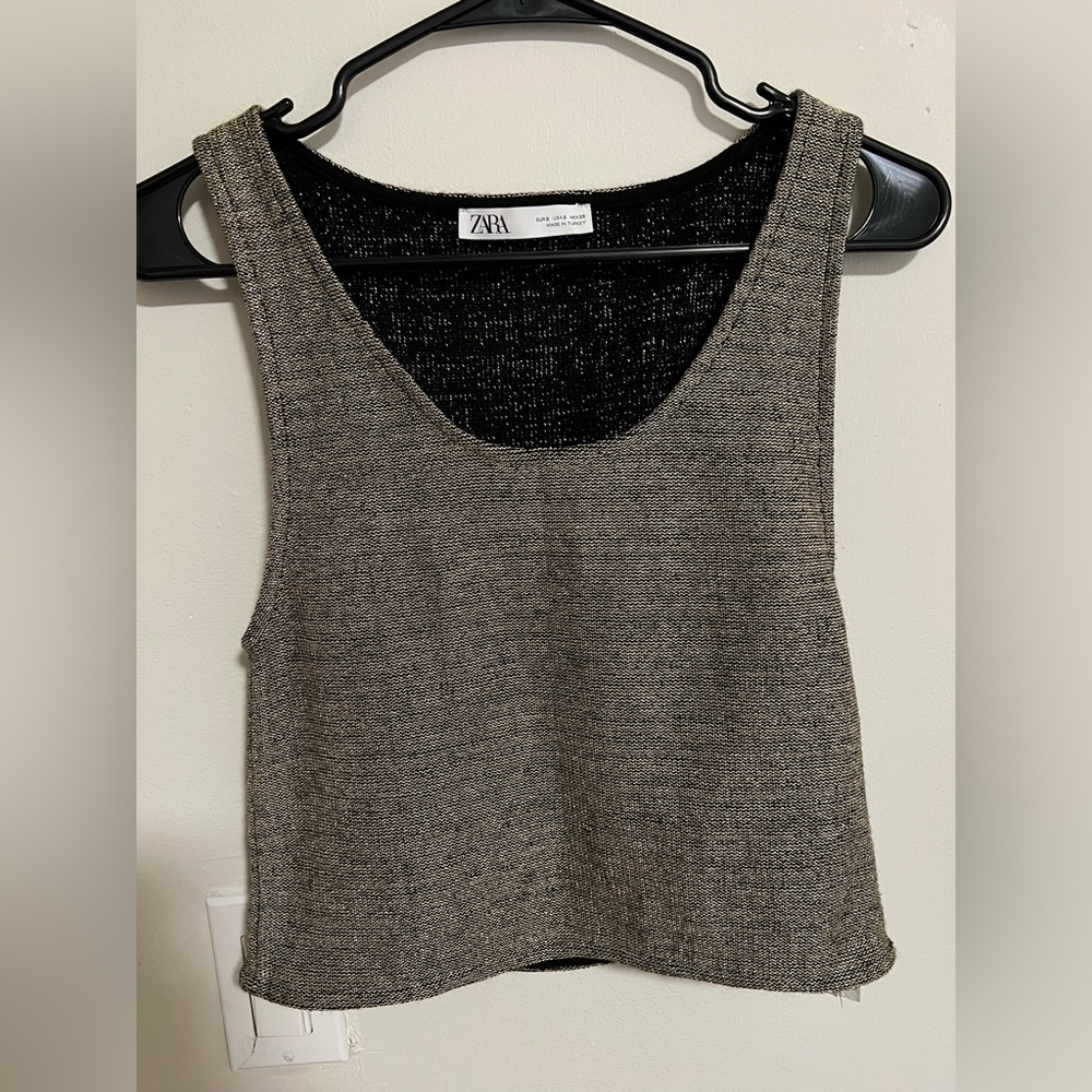 Gold zara crop top